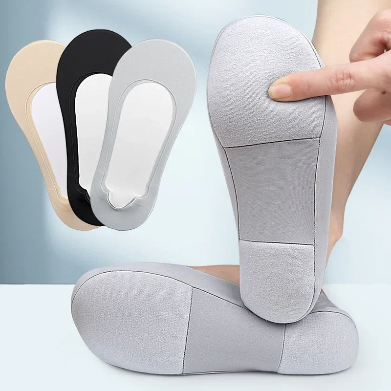 NEW Women Boat Sock Plantar Fasciitis Shoes Insole Socks Insoles for Feet Shock Absorbing Shoe Sole Invisible Non Slip Shoe Pads