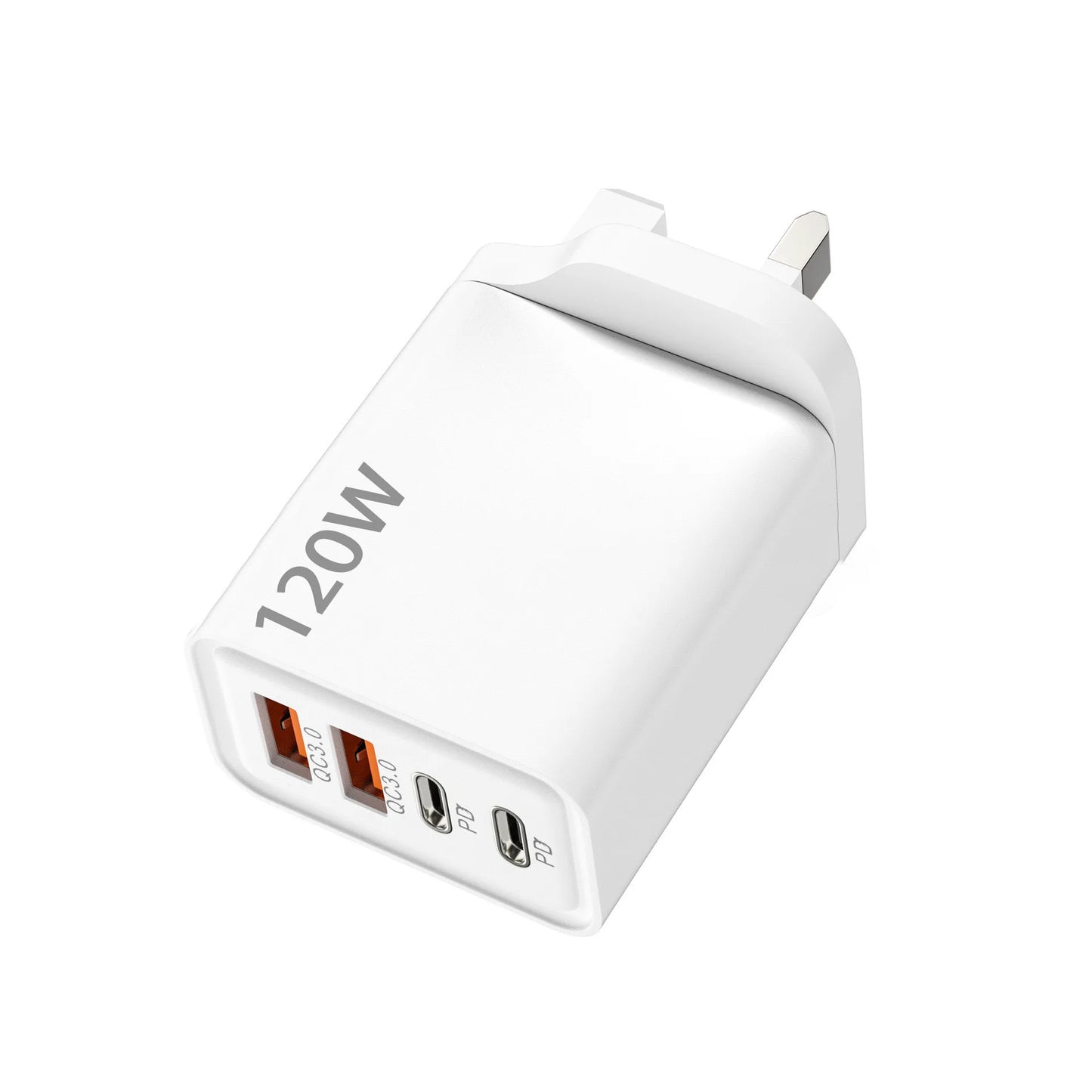 Total 120W 4 Ports USB Charger PD Type C Fast Charging Mobile Phone Adapter For iPhone Samsung Xiaomi Huawei QC 3.0 Wall Charger