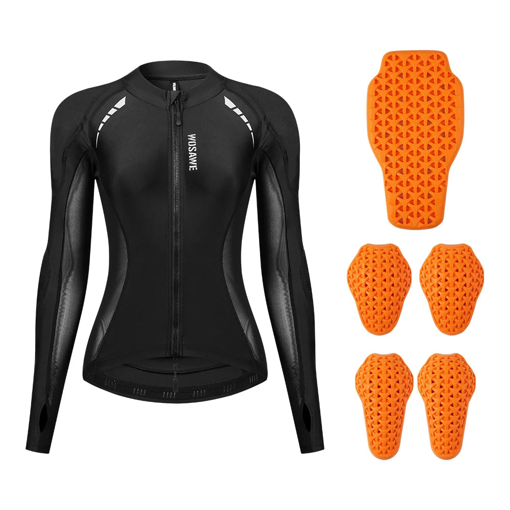 WOSAWE Women Motorcycle Jacket Body Armor CE Certified Summer Downhill Motocross Riding Clothing Protection Racing Reflective