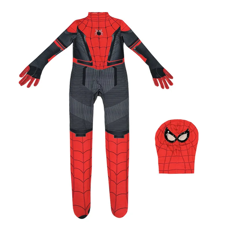 Anime Spiderman Kids Cosplay Costumes Miles Morales Spider Man Jumpsuit for Men Women Superhero Halloween Tight Fitting Clothing