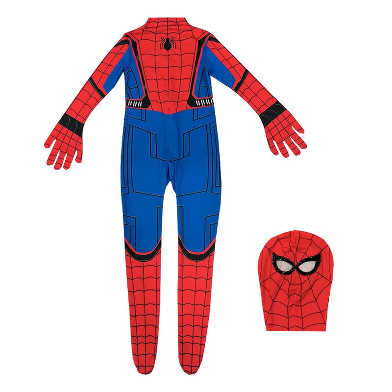 Anime Spiderman Kids Cosplay Costumes Miles Morales Spider Man Jumpsuit for Men Women Superhero Halloween Tight Fitting Clothing