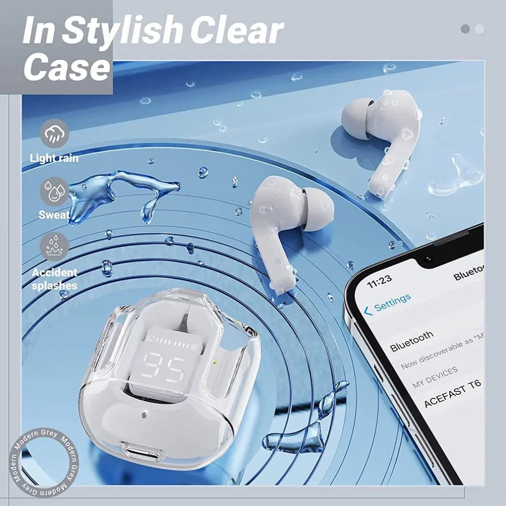 TWS LED 150mAh Power Digital Display Headset Wireless Headphones Power Digital Display Stereo Sound Earphones for Smartphones