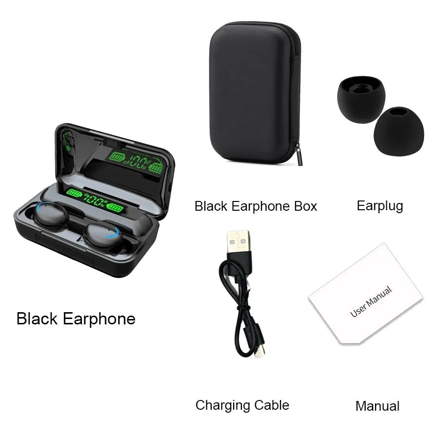 TWS F9-5 Earphone Bluetooth Earphones Wireless Headphones Hifi Stereo Sports Earbuds Headset Hearing Aids With Mic Handfree