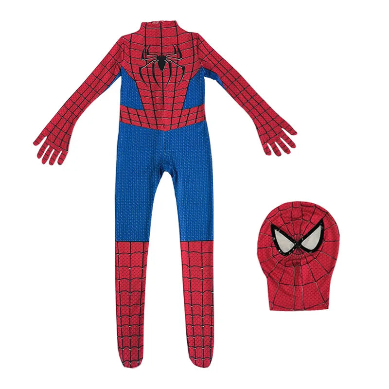 Anime Spiderman Kids Cosplay Costumes Miles Morales Spider Man Jumpsuit for Men Women Superhero Halloween Tight Fitting Clothing