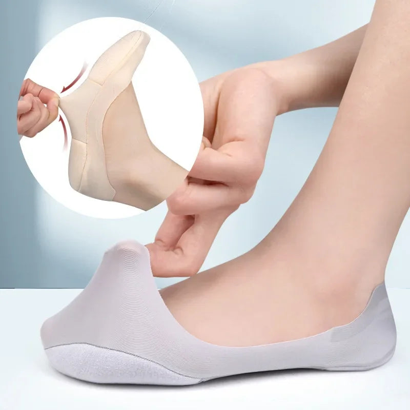 NEW Women Boat Sock Plantar Fasciitis Shoes Insole Socks Insoles for Feet Shock Absorbing Shoe Sole Invisible Non Slip Shoe Pads