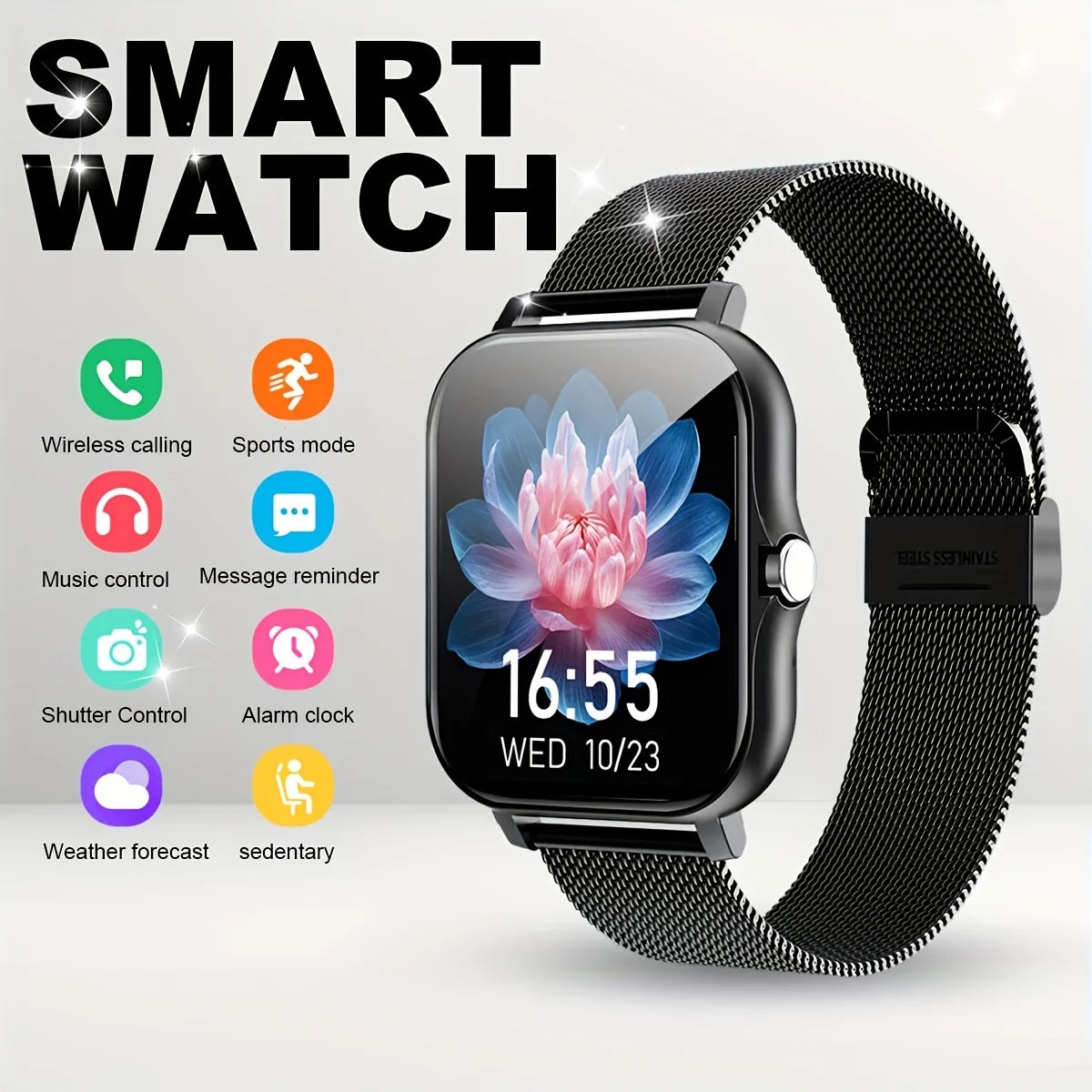 KESHUYOU Smart Watch — Bluetooth Calls, Heart Rate & Fitness Tracker