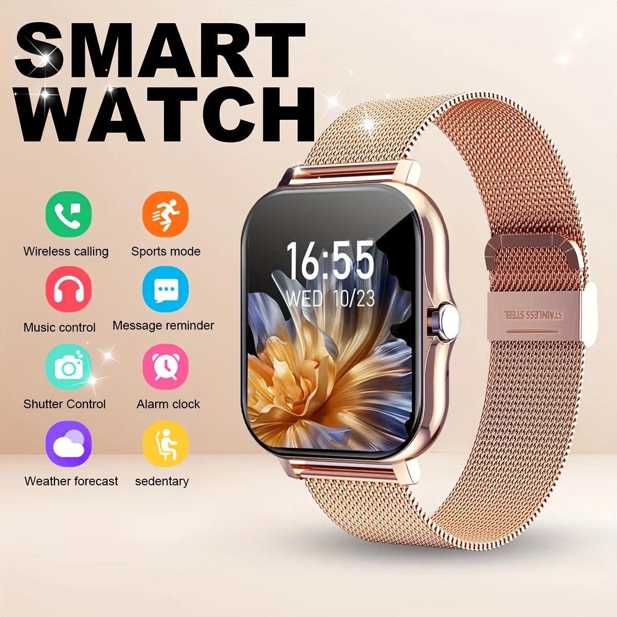 KESHUYOU Smart Watch — Bluetooth Calls, Heart Rate & Fitness Tracker