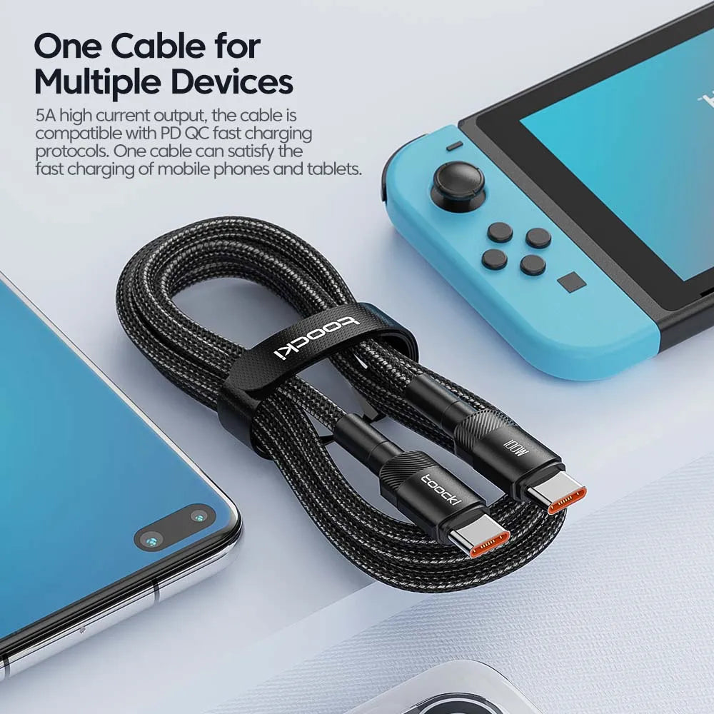Toocki 100W USB-C to USB-C Fast Charging Cable