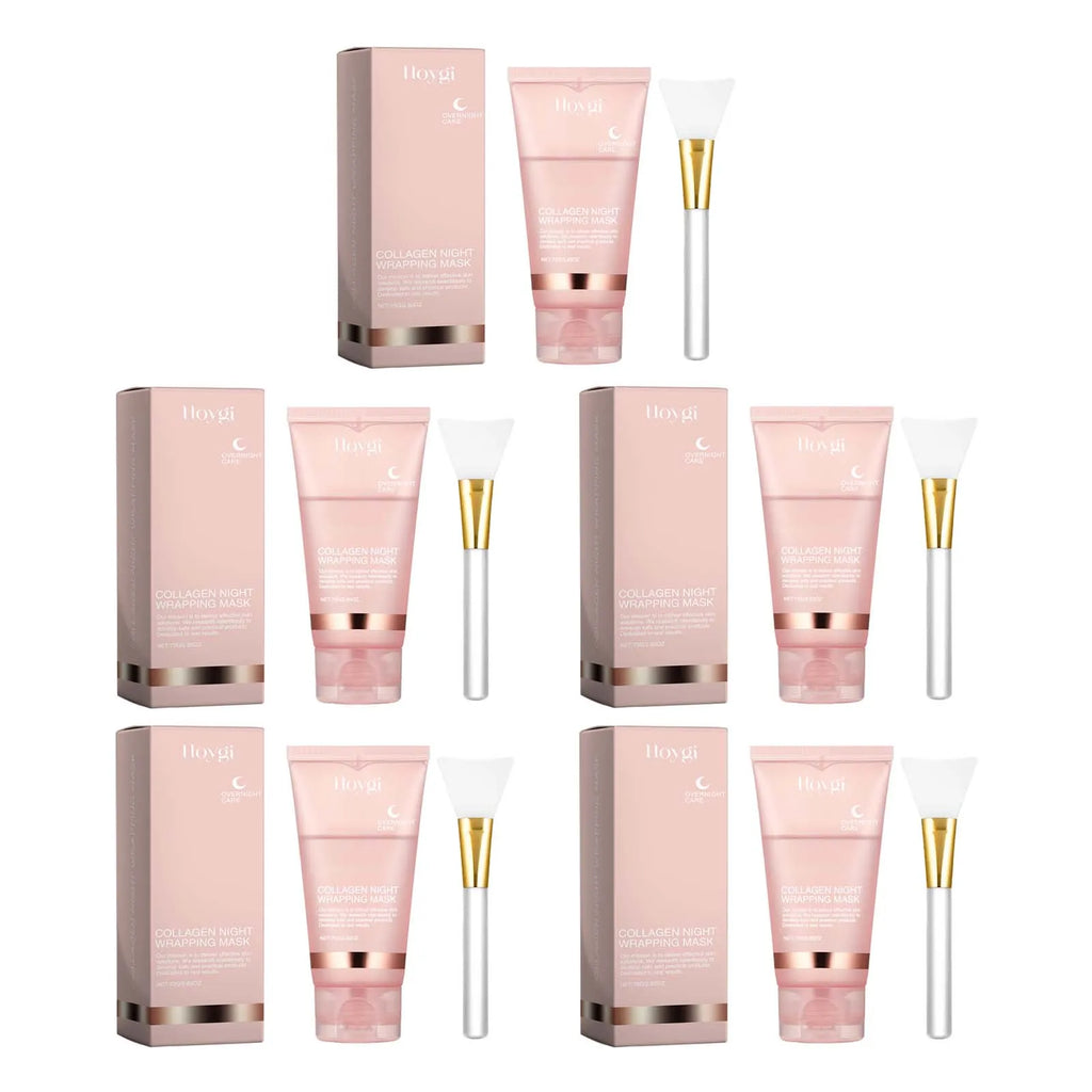 Collagen Peel-off Mask Deep Hydrating Fade Fine Lines Firming Shrink Pores Brightening Overnight Wrapping Mask Face Skin Care