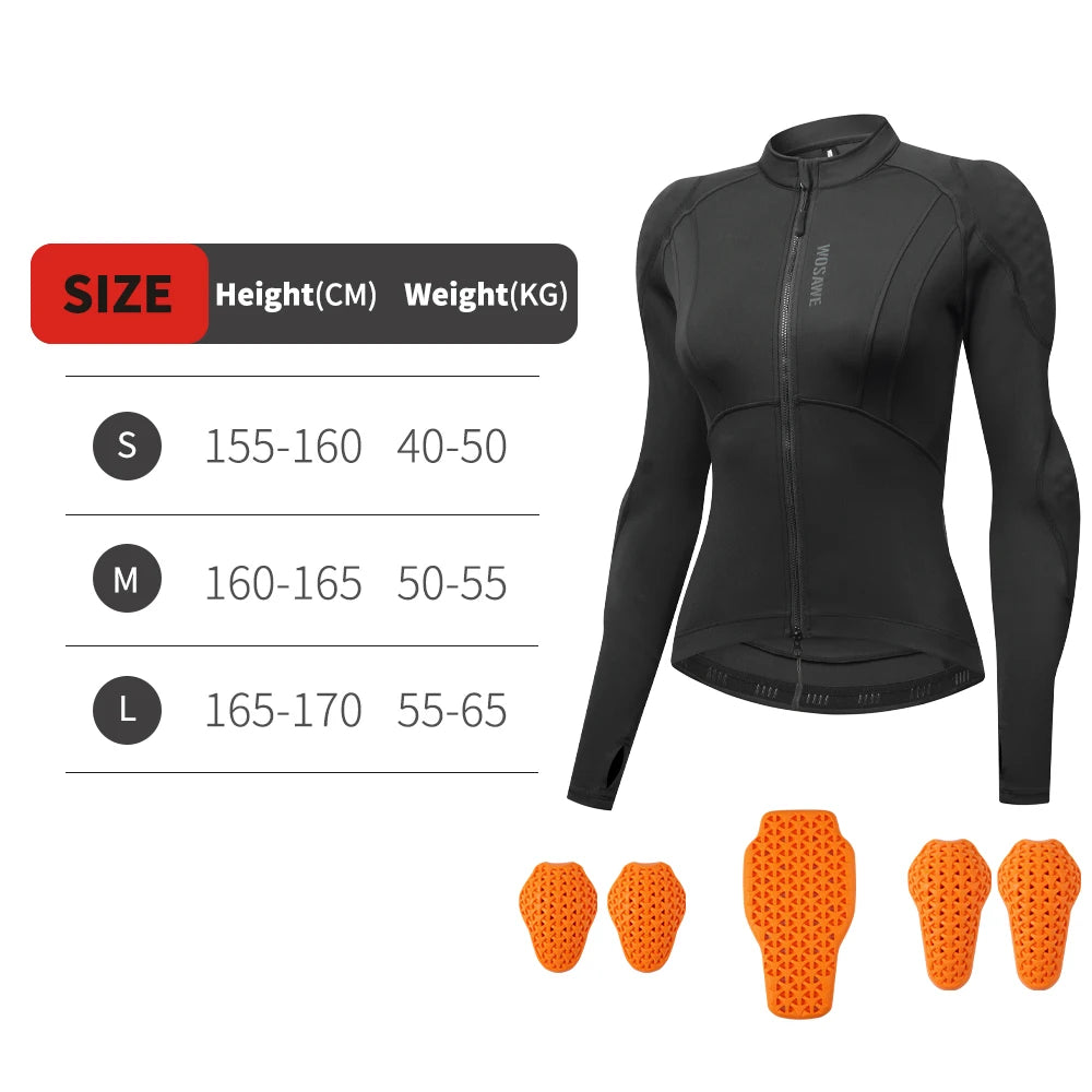 WOSAWE Women Motorcycle Jacket Body Armor CE Certified Summer Downhill Motocross Riding Clothing Protection Racing Reflective