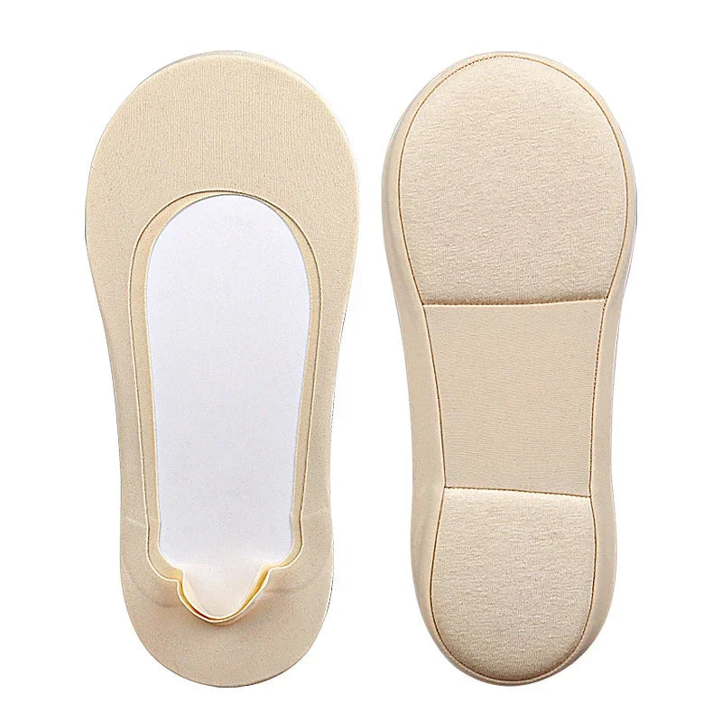 NEW Women Boat Sock Plantar Fasciitis Shoes Insole Socks Insoles for Feet Shock Absorbing Shoe Sole Invisible Non Slip Shoe Pads