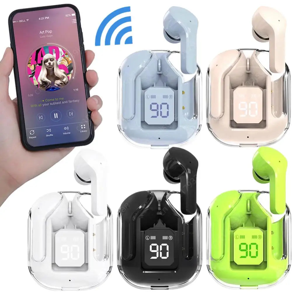 TWS LED 150mAh Power Digital Display Headset Wireless Headphones Power Digital Display Stereo Sound Earphones for Smartphones