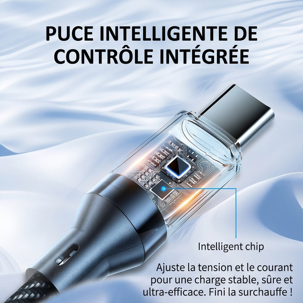 NNBILI 120W A-C and C-C Phone Super Fast Charging Cable with LED display screen, not compatible Xiaomi iPhone、 Samsung