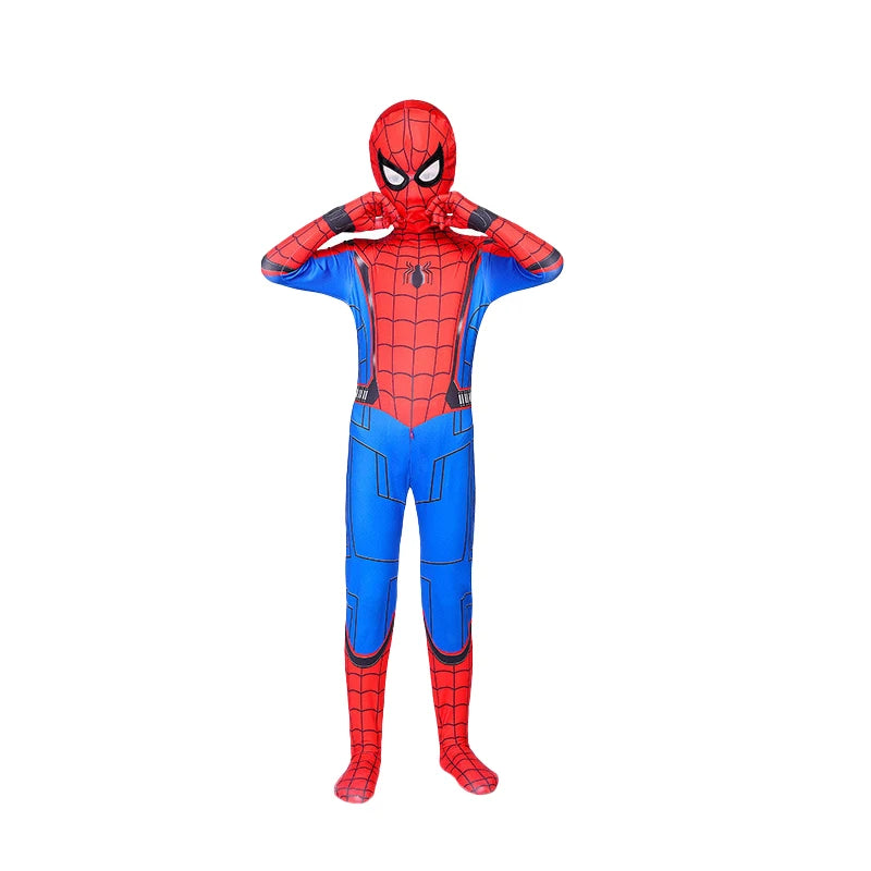 Boys Girls Spiderman Costume Superhero Jumpsuit Miles Morales Spider-Man Cosplay Zentai Bodysuit 3D Style Halloween Outfits